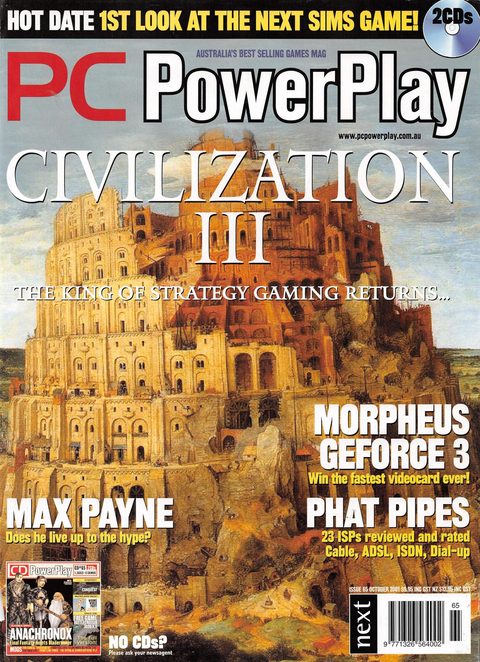 PC PowerPlay #65 · October 2001 cover